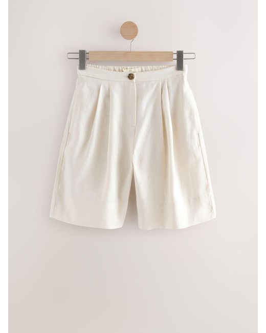 Next Natural Linen Bermuda Shorts