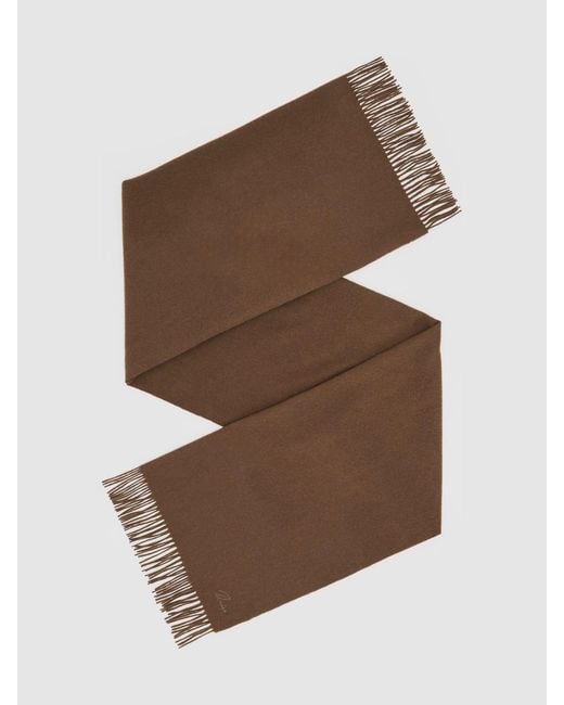 Reiss Brown Picton Wool-Cashmere Scarf