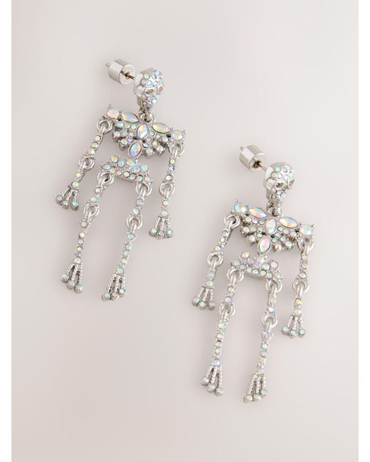 Next Natural Halloween Skeleton Drop Earrings