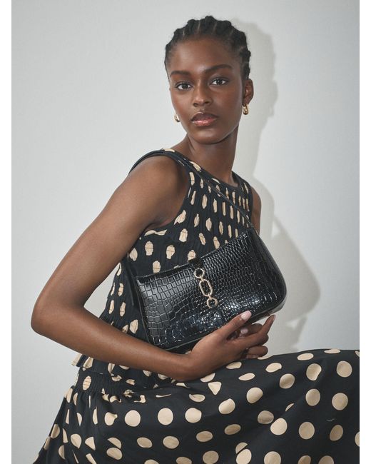 Next Black Structured Shoulder Bag