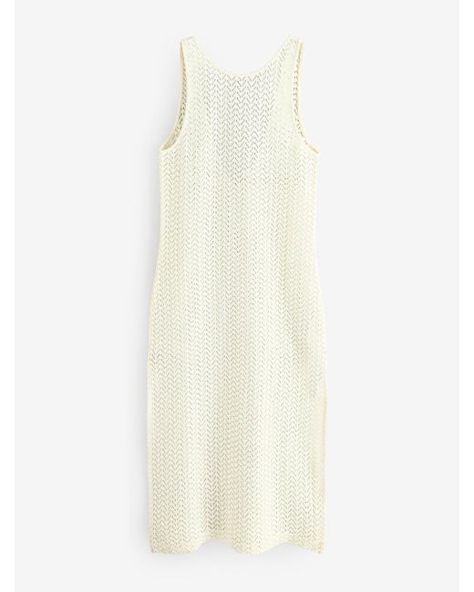 Roxy Playa Mood Crochet Midi Beach 100% Cotton Dress in White | Lyst