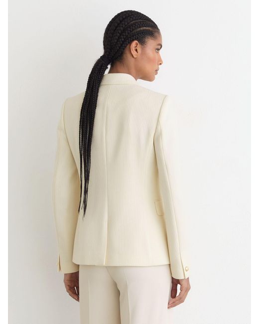 Reiss Natural Tailored Fit Textured Double Breasted Blazer