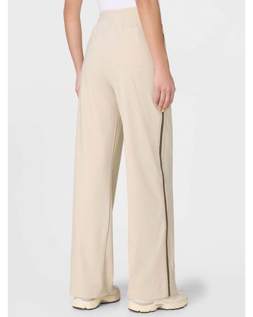 Sweaty Betty Natural 32 Inch Inside Seam Explorer Side Stripe Wide Leg 32 Trousers