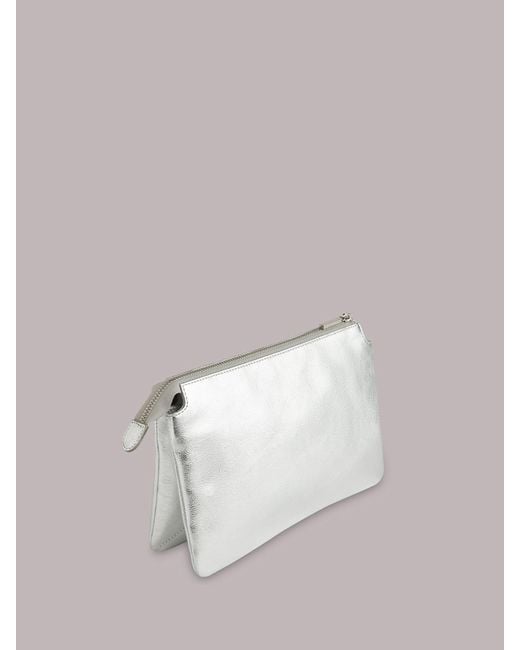 Whistles Metallic Elita Double Pouch Clutch Bag
