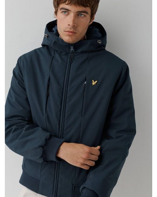Lyle & Scott Blue Wadded Softshell Jacket for men