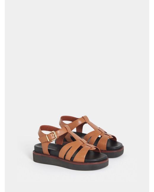 JD Williams Natural Extra Wide Fit T Bar Flat Sandals