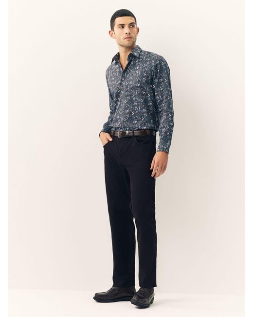 Next Blue Regular Fit Long Sleeve Print Shirt for men