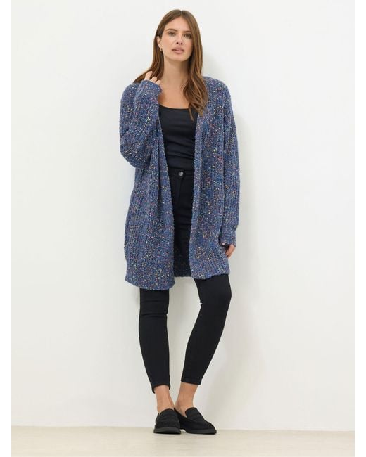 M Com Blue Chunky Cable Cardigan