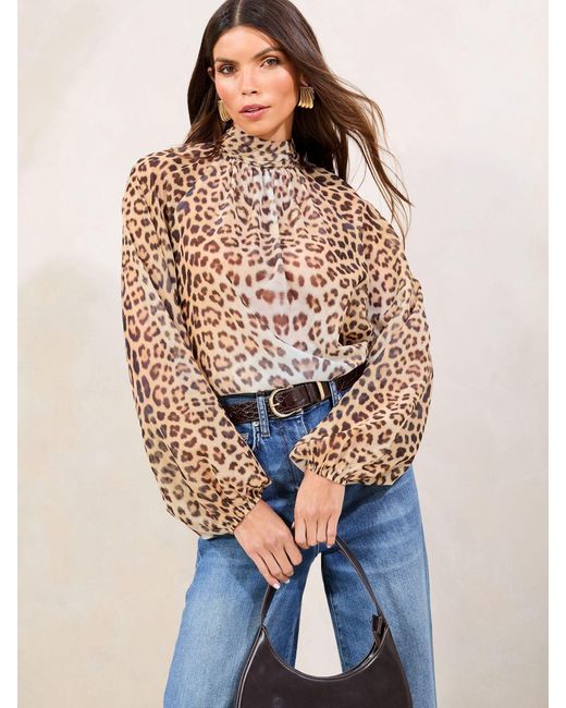 Lipsy Blue High Neck Blouse