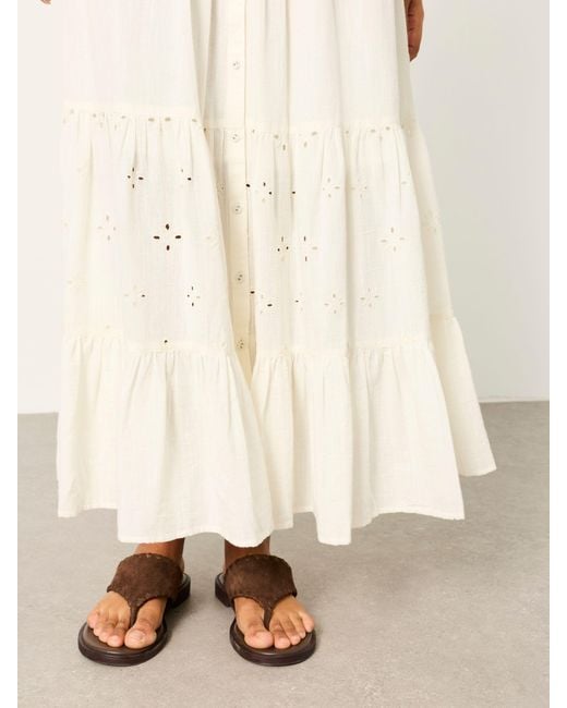FatFace White Fatface Rhea Cutwork Maxi Skirt