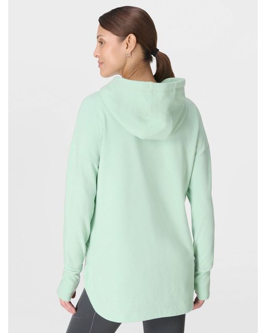 Sweaty Betty Green Escape Luxe Fleece Crew Neck Hoodie