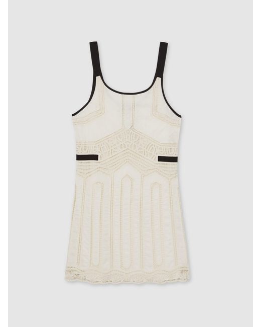Reiss Natural Cotton Crochet Mini Dress
