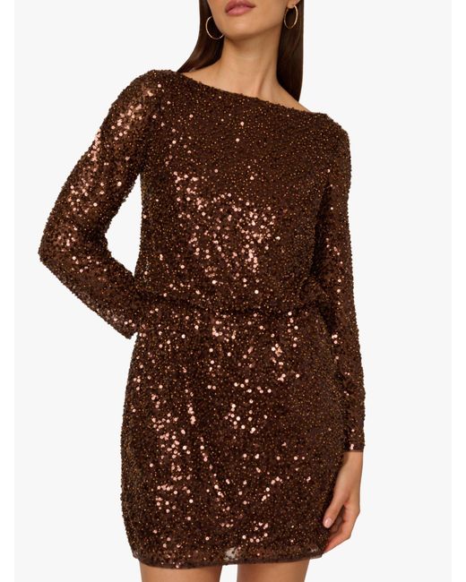 Adrianna Papell Brown By Mini Sequin Dress