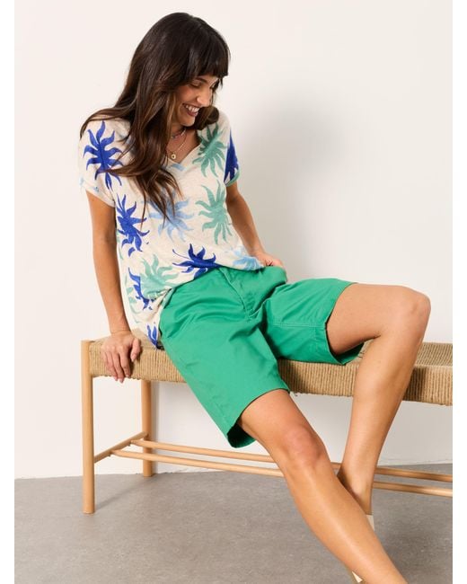 FatFace Green Fatface Sandown Longline Chino Shorts