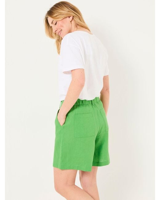 FatFace Green Fatface Nell Linen Shorts