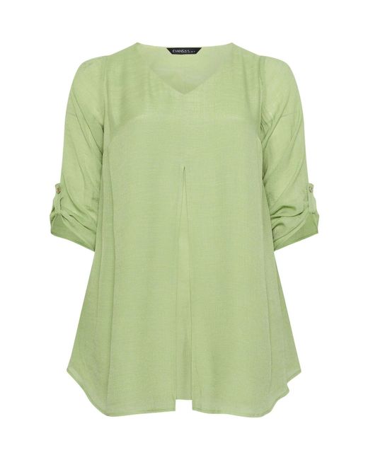 Evans Green Long Sleeve Double Layer Tunic