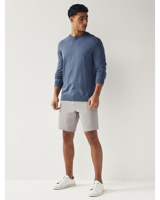 Next Gray Straight Fit Stretch Chinos Shorts for men