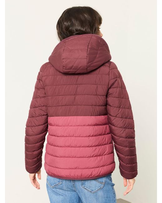 FatFace Red Erica Colourblock Puffer Jacket