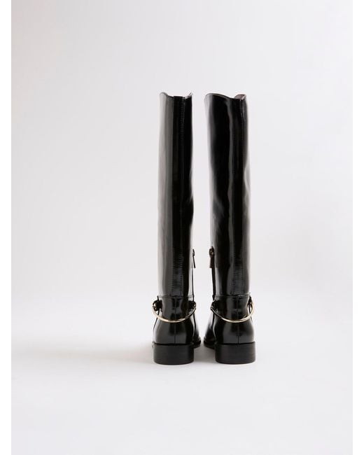 River Island Black High Leg Riding Boots