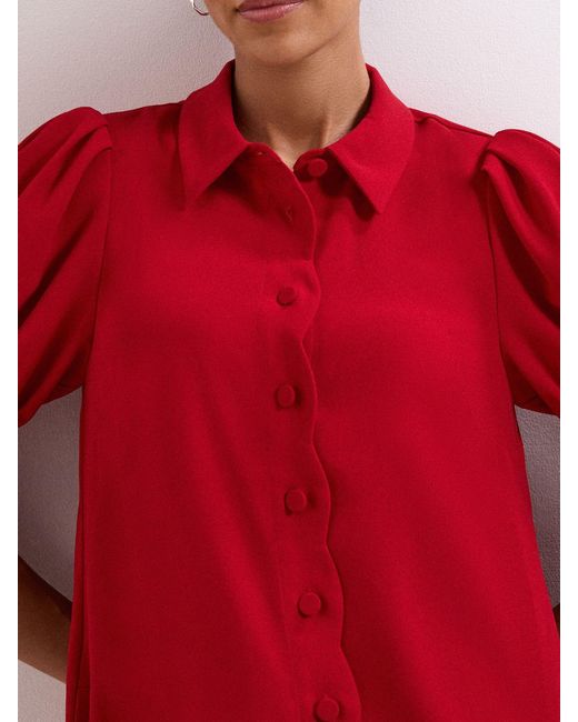 Phase Eight Red Candice Scallop 100% Cotton Dress