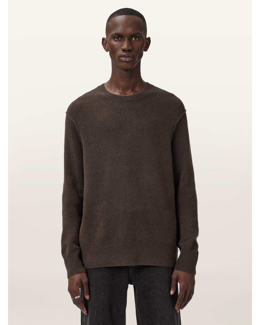 AllSaints Brown Allsaints Statten Crew Jumper for men