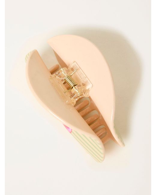 FatFace Pink Fatface Stripe Cherry Claw Clip