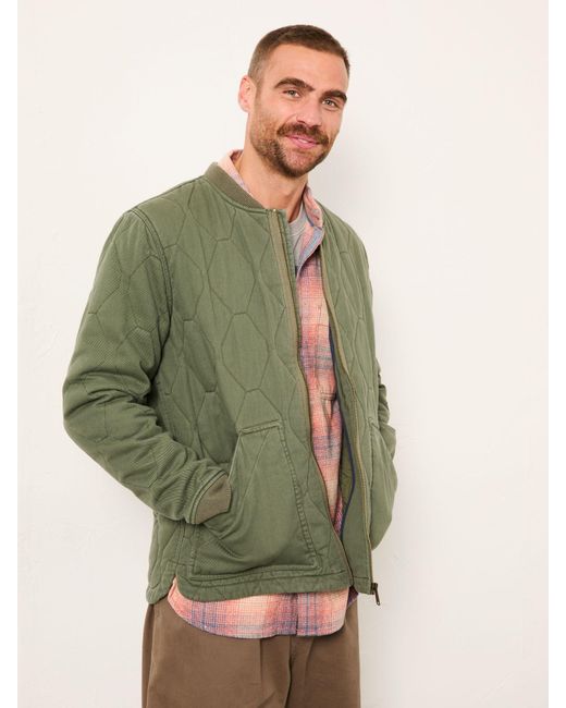 FatFace Green Fatface Lambourn Quilted Jacket for men