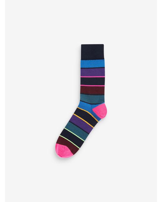 Next Blue Pattern Socks 5 Pack for men