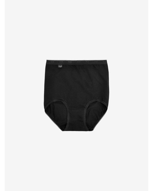 Sloggi Black High Waist Basic+ Maxi Knickers 3 Pack