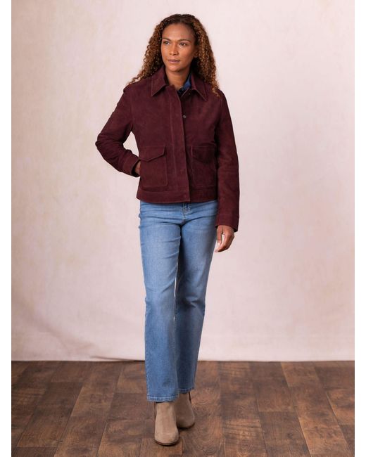 Lakeland Leather Purple Southey Suede Jacket