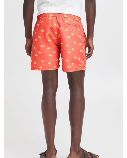 Blend Orange Soft Banana Print Swim Shorts for men
