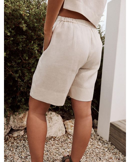 Next Natural Linen Bermuda Shorts