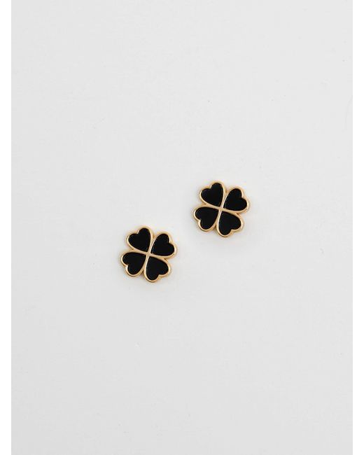 Jon Richard Multicolor Jet Enamel Clover Stud Earrings