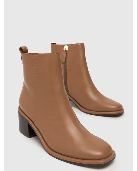 Schuh Brown Bryony Stiefel Mit Blockabsatz