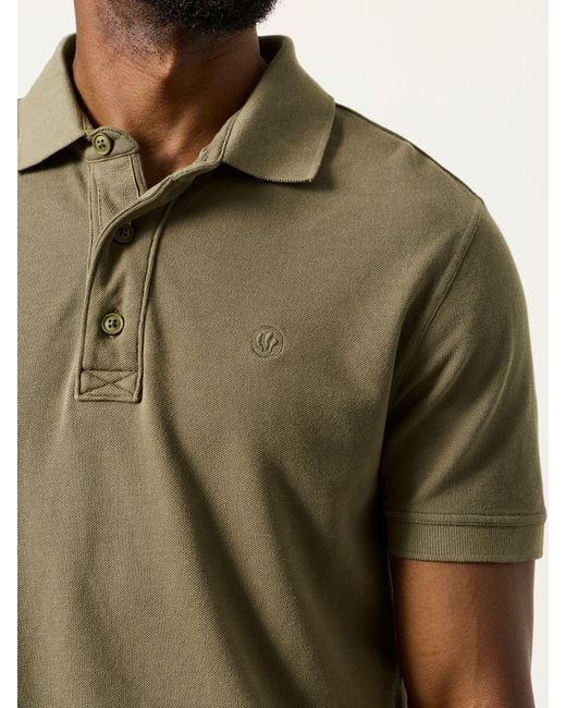 FatFace Green Fatface Short Sleeve Pique Polo Shirt for men