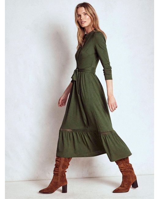 Boden Green Edwina Jersey Shirt Dress
