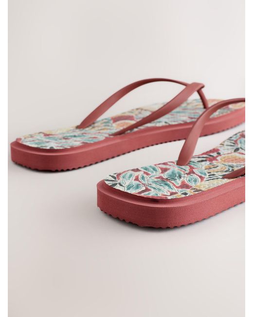 Next Red Square Toe Flip Flops