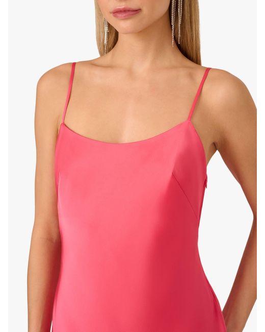 Adrianna Papell Pink Adrianna By Stretch Satin Long Dress