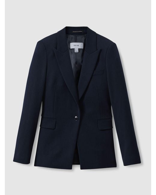 Reiss Blue Gabi Single Button Blazer
