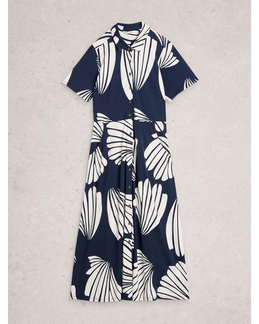 White Stuff Women's Blue Rua Jersey Shirt Dress - thechurchapostolic.com White Stuff Women's Blue Rua Jersey Shirt Dress - thechurchapostolic.com