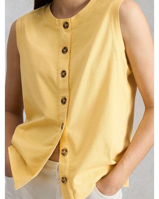 White Stuff Yellow Simone Tank