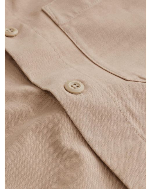 Next Natural Stone Neutral Canvas Shacket for men