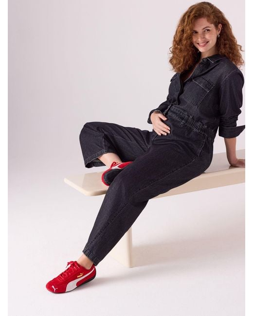 Next Black Maternity Denim Boilersuit