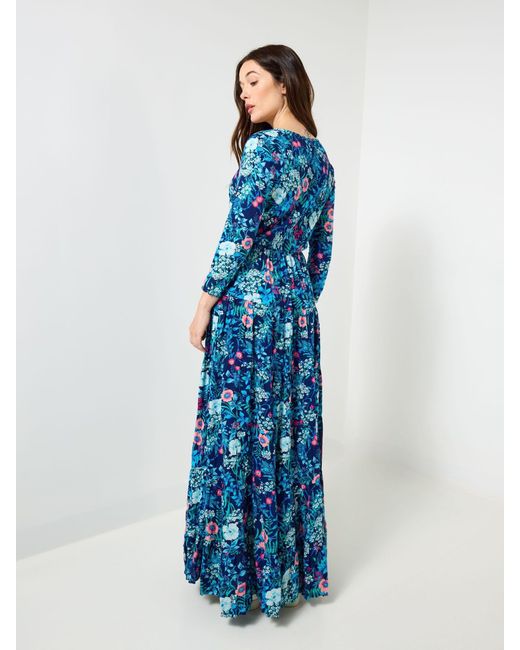 Joe Browns Blue Crinkle Cotton Maxi Dress
