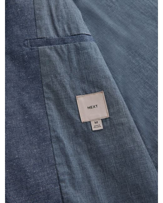Next Blue Textured Chore Jacket for men