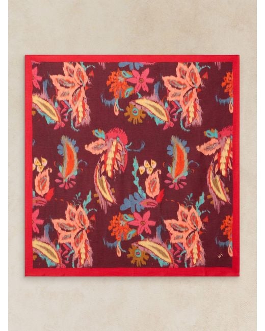 White Stuff Red Molly Midweight Square Scarf