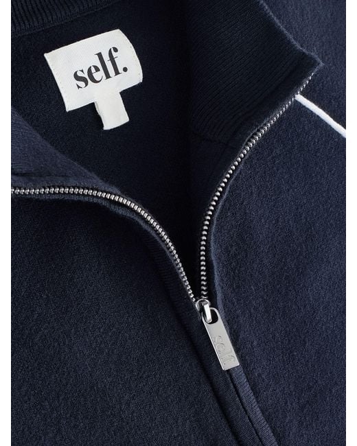 Self Blue Full Zip Knitted Track Top