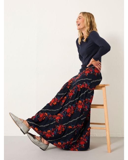 FatFace Blue Fatface Anika Midi Skirt