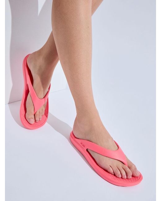 Totes Pink Solbounce Toe Post Flip Flops Sandals