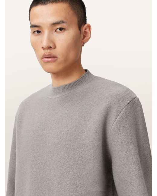 AllSaints Gray Allsaints Marko Crew Jumper for men